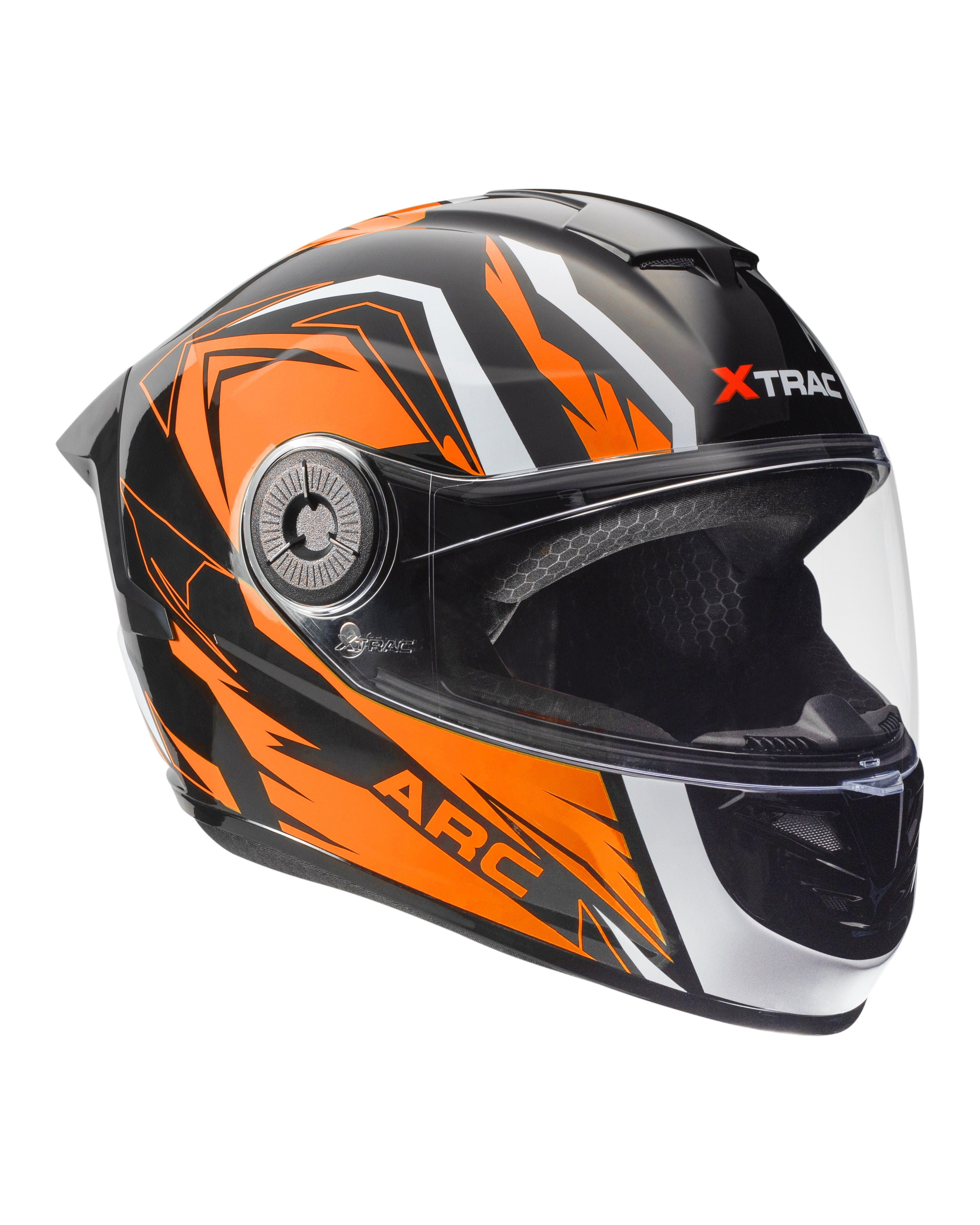 Xtrac Arc Full Face Graphic Helmet | ISI Certified | Lightweight Design, Quick Release Chin Strap